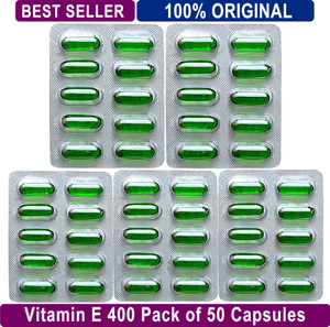 Refollium Vitamin E capsule for Face Pimple brighten Skin & hair care