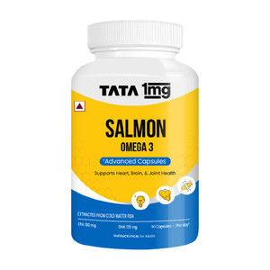TATA 1mg Salmon Omega 3 Fish Oil with EPA (180mg) & DHA (120mg)