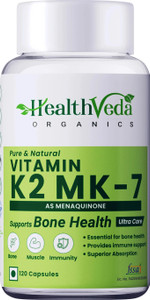 Health Veda Organics Vitamin K2 MK-7 | 100% Vegetarian Vitamin K2 Benefits in Bone Health - 55mcg