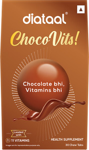 Diataal ChocoVits Chewtabs | Chocolate flavoured Multivitamin | Vitamin ChocoVits