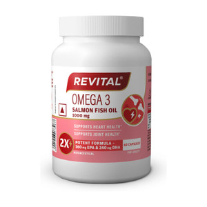 Revital Omega 3 Salmon Fish Oil |1000mg |Triglyceride Form|Supports Heart & Joint Health