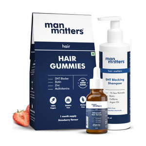 Man Matters Biotin Gummies, Serum & Shampoo Combo 30N, 30ml, 200ml - Image 6