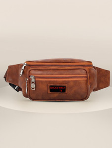 LUGGAGE WORLD Leather Waist Pack Bags Travel bag for Money |Mobile|Card|Belt| Documents|Kit Books Dairy Messenger Cross body Kamar pouch| Small Accessories Luggage for men Women boys and girls stylish PU Waist Fom Bag with Belt Waist pack Kamar pouch Travel