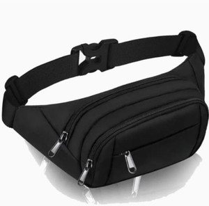 WaistWish Unisex Waist Bag Fanny Pack with 3 Zipper Pockets Waist Bag