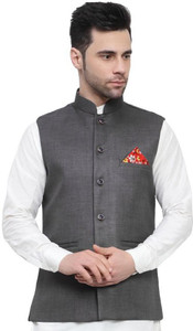 TREWSD Solid Men Waistcoat