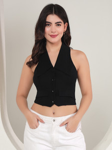 TANDUL Solid Women Waistcoat