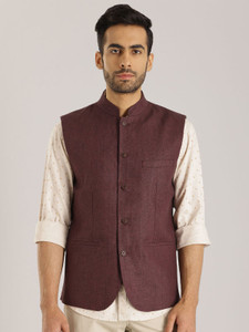 INDIAN TERRAIN Solid Men Waistcoat