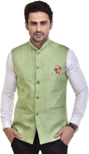 Qitty Solid Men Waistcoat