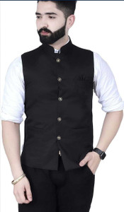 AGGARMENTS Sleeveless Self Design Men Jacket