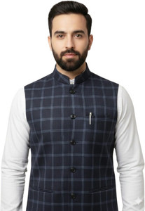 utsav creation Checkered Men Waistcoat
