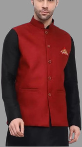 Qitty Self Design Men Waistcoat