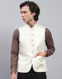 MONTE CARLO Floral Print Men Waistcoat