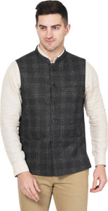 WAGREOUTFIT Sleeveless Checkered Men Jacket