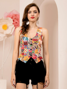 TANDUL Printed Women Waistcoat