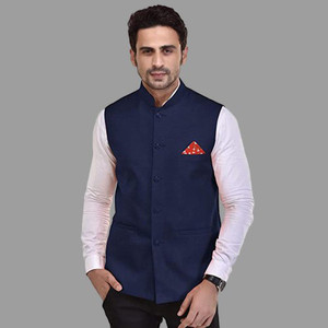 seetoo Solid Mandarin Party Men Blazer