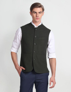 ARROW Solid Men Waistcoat