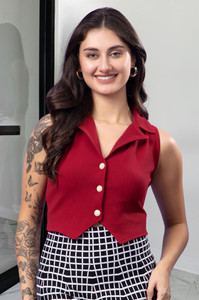 POPWINGS Solid Women Waistcoat