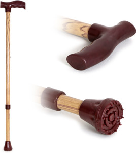 DGARYS Premium wooden coating Walking Stick for Old Age Light Weight Height Adjustable Walking Stick