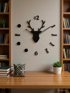 FASTQT 60x60 cm Analog Wall Clock Black - Image 6