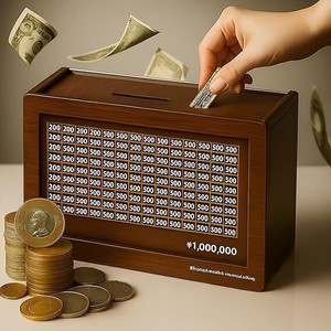 RAGHAV CRAFTS 100000 Rupees Goal Tracker, Cash Collection Bank for Kids and Adults Coin Bank