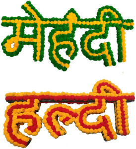Party Junction Haldi Banner, Mehendi Floral Banner, Haldi Decoration Set Banner