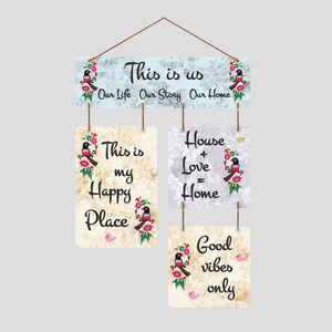 फबौरा Positive Quote Decorative Wooden Wall Hanger for Home Decor Office (WH_6513N-F)