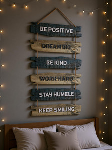 Decor Smart Positive Quotes Wall Hanging | Wooden Decorative Home Decor Art (DWA_3231)