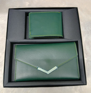 MOREL Women Casual, Ethnic, Travel, Trendy Green Genuine Leather Wallet