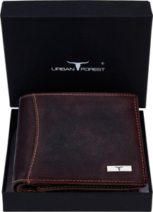 URBAN FOREST Men Casual Brown Genuine Leather Wallet
