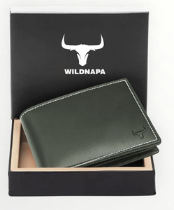 WILD NAPA Men Green Genuine Leather Wallet