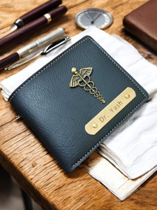 CELED Men Formal Blue Genuine Leather Wallet