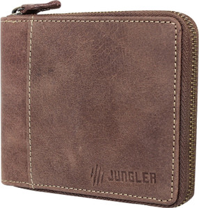 Jungler Men Brown Genuine Leather Wallet