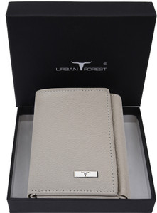 URBAN FOREST Men Grey Genuine Leather Wallet