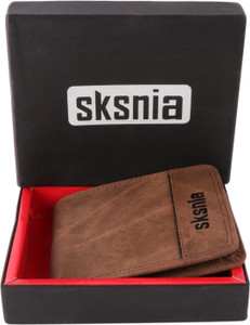 sksnia Men Brown Denim Wallet