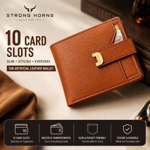 Strong Horns Men Casual, Formal Tan Artificial Leather Wallet