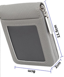 Jihaan Men Casual, Formal, Travel Grey Artificial Leather Card Holder