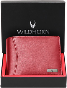 WILDHORN Men Casual Red Genuine Leather Wallet