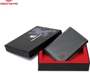 RED TAPE Men & Women Grey Genuine Leather RFID Card Holder (10 Slots) - Image 1