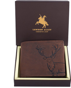 LONDON ALLEY Men Casual Brown Genuine Leather Wallet