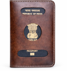 abul royal Men & Women Travel Brown Genuine Leather Document Holder