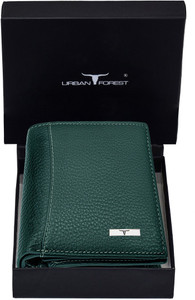 URBAN FOREST Men Green Genuine Leather Wallet