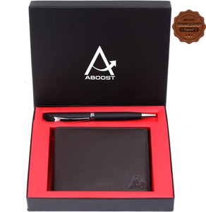 ABOOST Men Casual, Formal, Evening/Party, Travel, Trendy Brown Genuine Leather Wallet