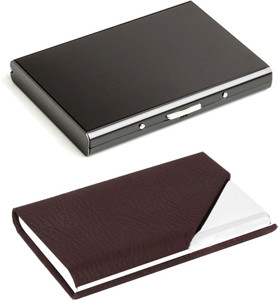 OFIXO Men & Women Black Aluminium Card Holder