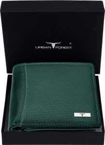 URBAN FOREST Men Green Genuine Leather Wallet