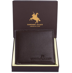 LONDON ALLEY Men Casual Brown Genuine Leather Wallet