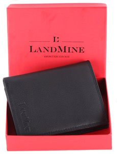 Landmine Men Trendy, Formal Black Genuine Leather Wallet