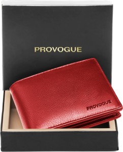 PROVOGUE Men Casual, Evening/Party, Formal, Travel Red Genuine Leather Wallet