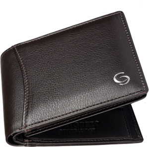 GETOREE Men Casual Brown Genuine Leather Wallet