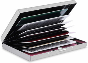 StealODeal Men & Women Silver Aluminium Card Holder