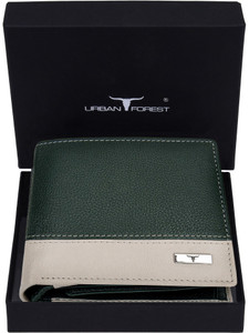 URBAN FOREST Men Green Genuine Leather Wallet